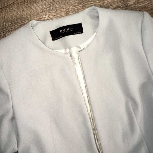 Zara Pale blue zip front jacket Sz M - Picture 4 of 7
